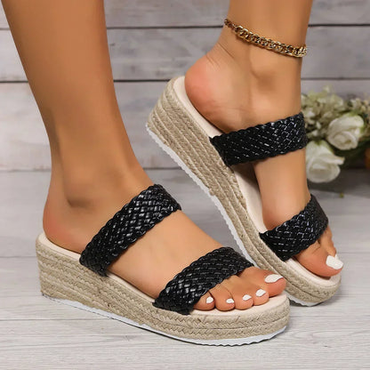 Women's Cushioned Open-Toe Roselle Stylish Comfortable Wedge Sandals