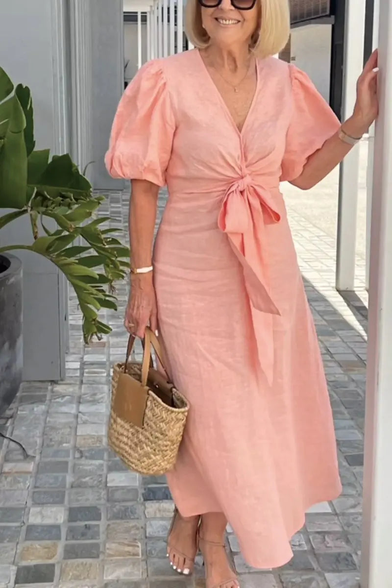 Natasha | Women's Elegant V-Neck Midi Dress