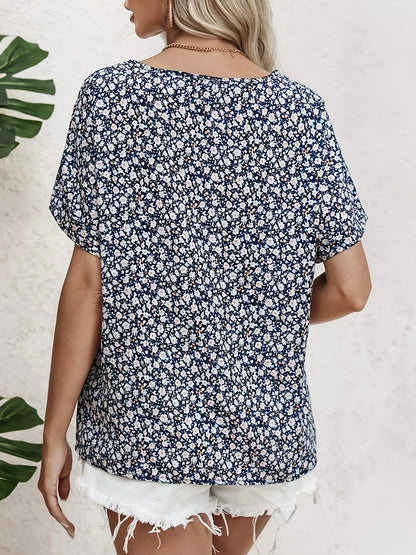 Carrie | Women's Cropped Chic Floral Print Blouse