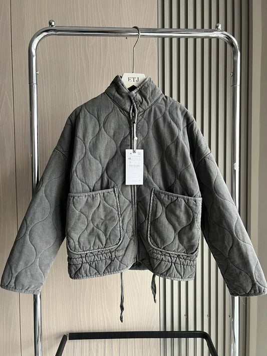 Zara | Women's Vintage Quilted Jacket with Pockets