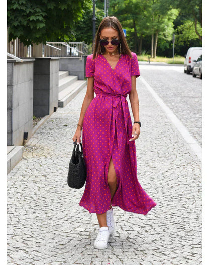 Suzanne | Women's Elegant Midi dress with V-neck