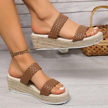Women's Cushioned Open-Toe Roselle Stylish Comfortable Wedge Sandals