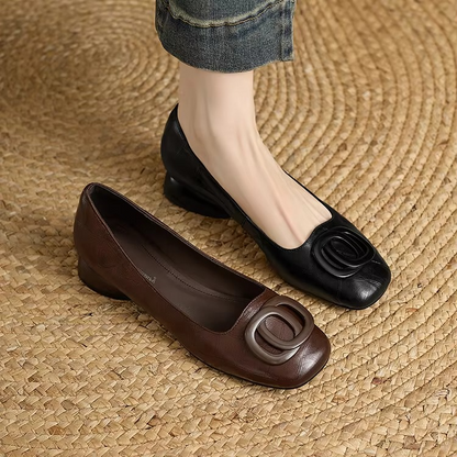 Olive | Leather Flats