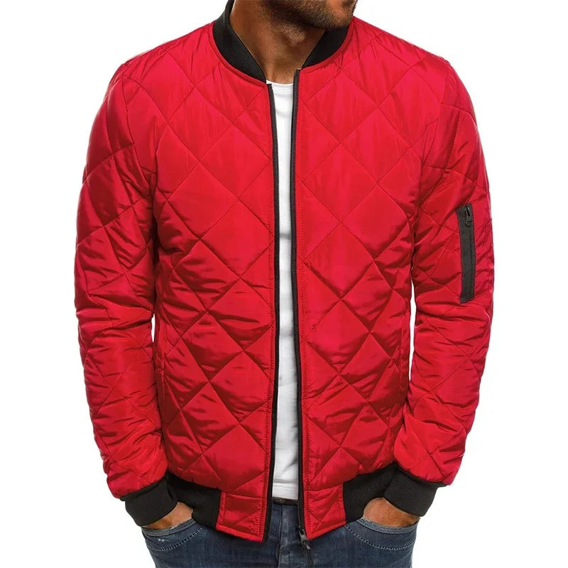 Dale | Men's Diamond Pattern Jacket with Round Neck and Long Sleeve
