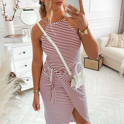 Women's Bénanique Striped Midi Dress, Casual Style
