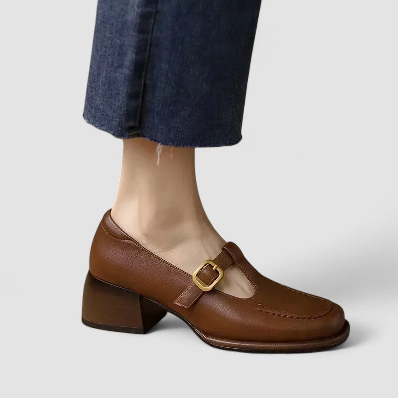 Kyrahnae | Women's Cushioned Buckle Orthopedic T-Strap Mary Jane Shoes