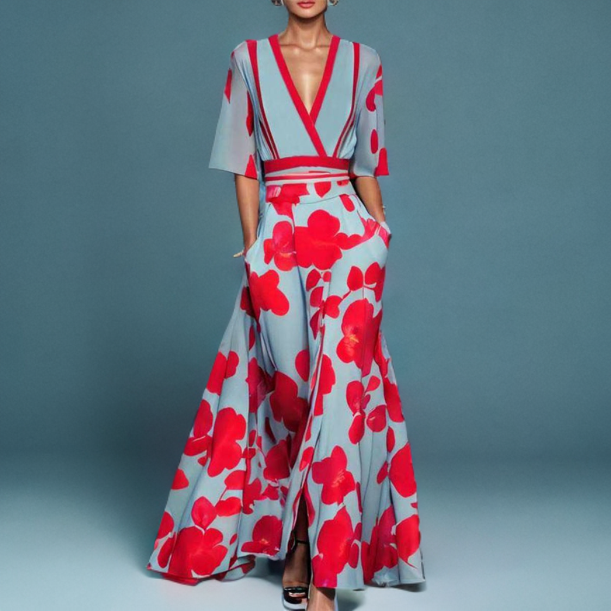 Andrina | Women's Maxi Dress with Elegant Sleeves