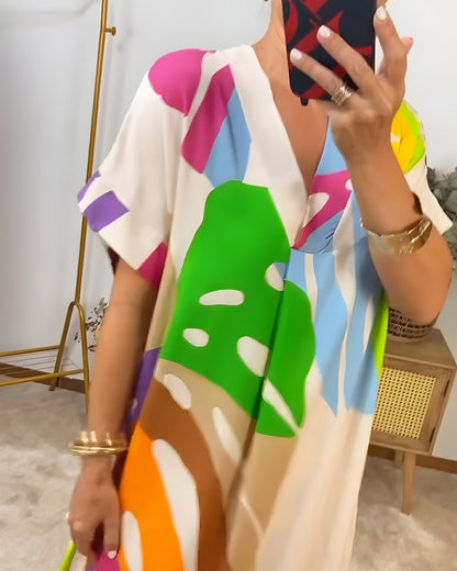 Rianna | Women's Abstract Print Dress with V-Neck