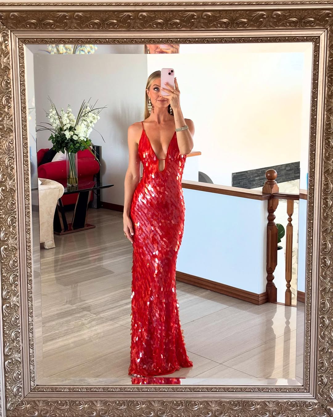 Kalea | Women's Glitter Sequins Backless Strap Maxi Dress
