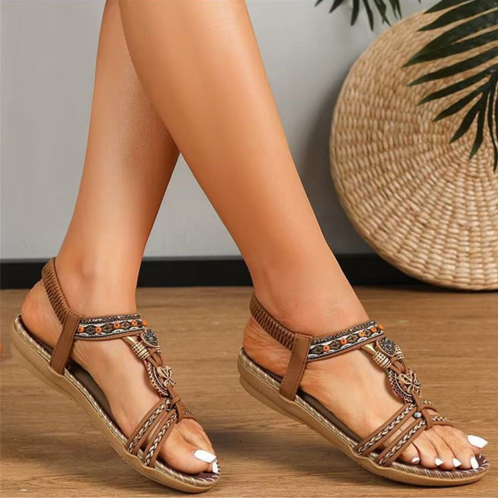 Venice | Women's Cushioned Open-Toe Orthopedic Flat Boho Sandals with Arch Support