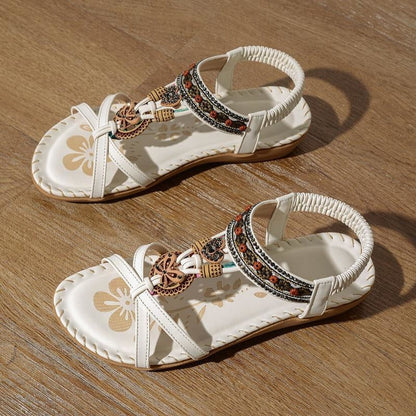 Venice | Women's Cushioned Open-Toe Orthopedic Flat Boho Sandals with Arch Support