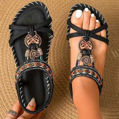 Venice | Women's Cushioned Open-Toe Orthopedic Flat Boho Sandals with Arch Support
