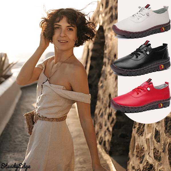 Steadyedge | Women's Cushioned Lace-Up Comfort Shoes