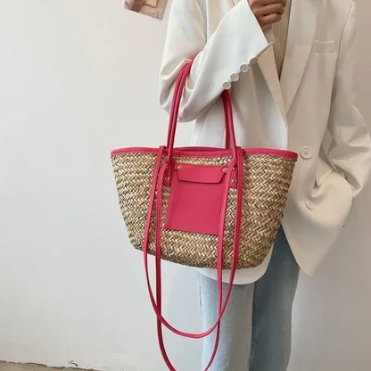 Torborg | Elegant straw bag with accents