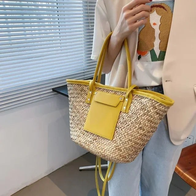 Torborg | Elegant straw bag with accents