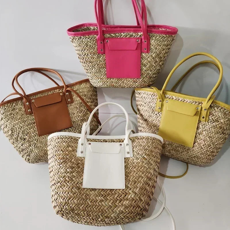 Torborg | Elegant straw bag with accents