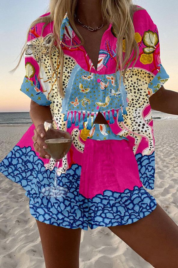 Belina | Women's Short Set with Butterfly Print