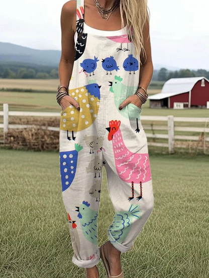 Vintage Wide Leg Jumpsuit for Women, Stylish Comfort & Versatility with Pockets