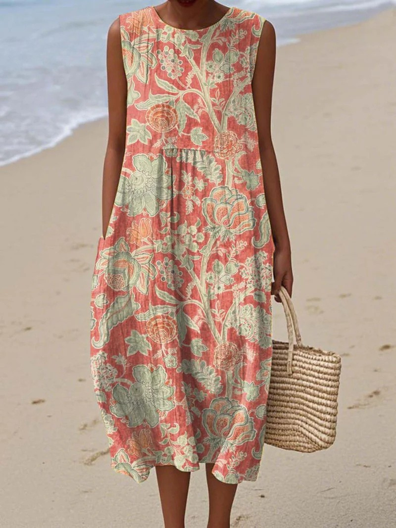 Women's Artistic Beach Midi Dress