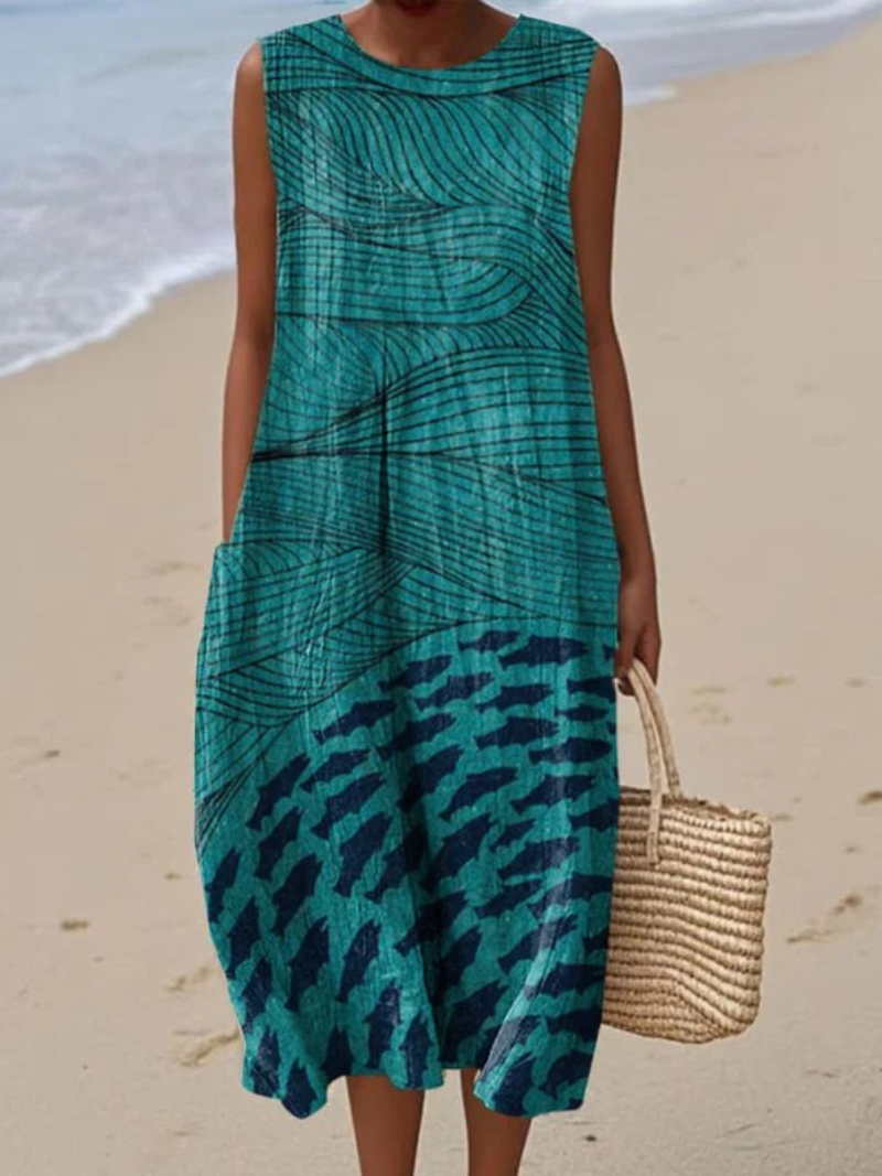 Women's Artistic Beach Midi Dress