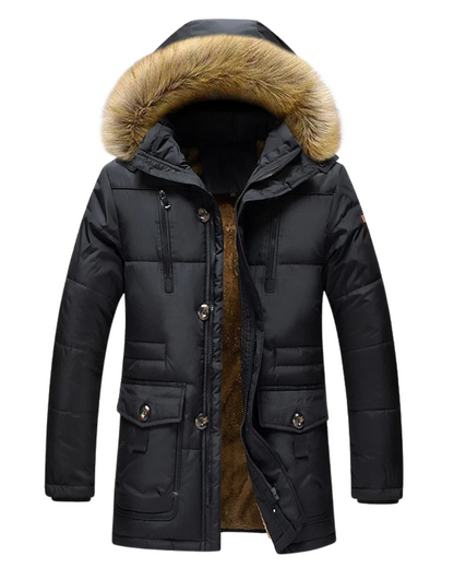 Men's Elegant Parkas Jacket with Long Sleeve
