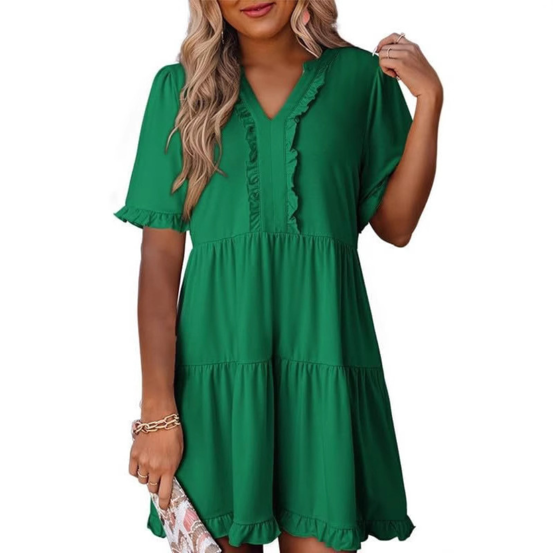 Shaila | Women's Relaxed Casual V-Neck Mini Dress