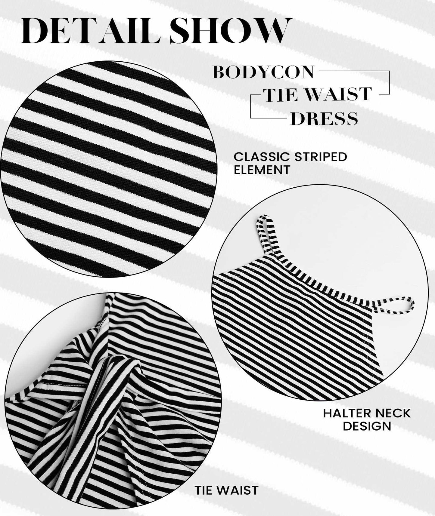 Women's Bénanique Striped Midi Dress, Casual Style