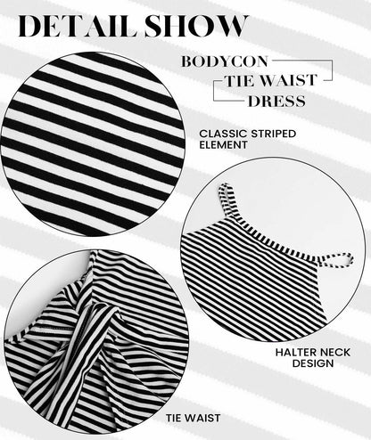 Women's Bénanique Striped Midi Dress, Casual Style