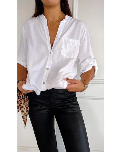 Elaine | Women's Relaxed Chic Glamour Top with Sequins