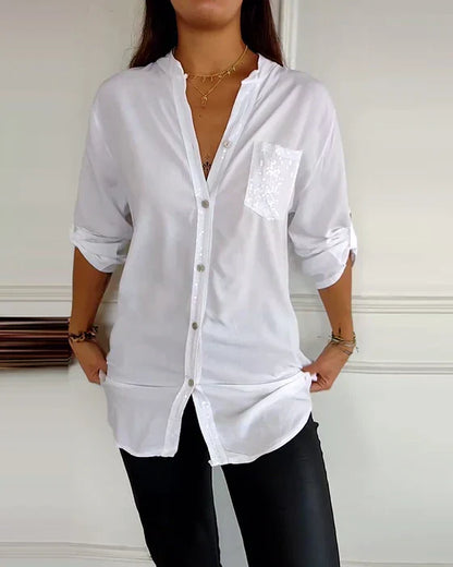 Elaine | Women's Relaxed Chic Glamour Top with Sequins