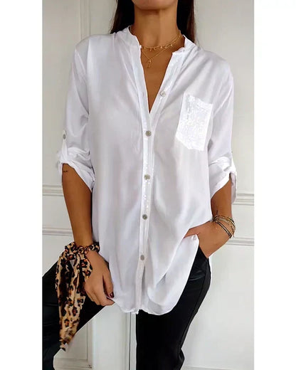 Elaine | Women's Relaxed Chic Glamour Top with Sequins