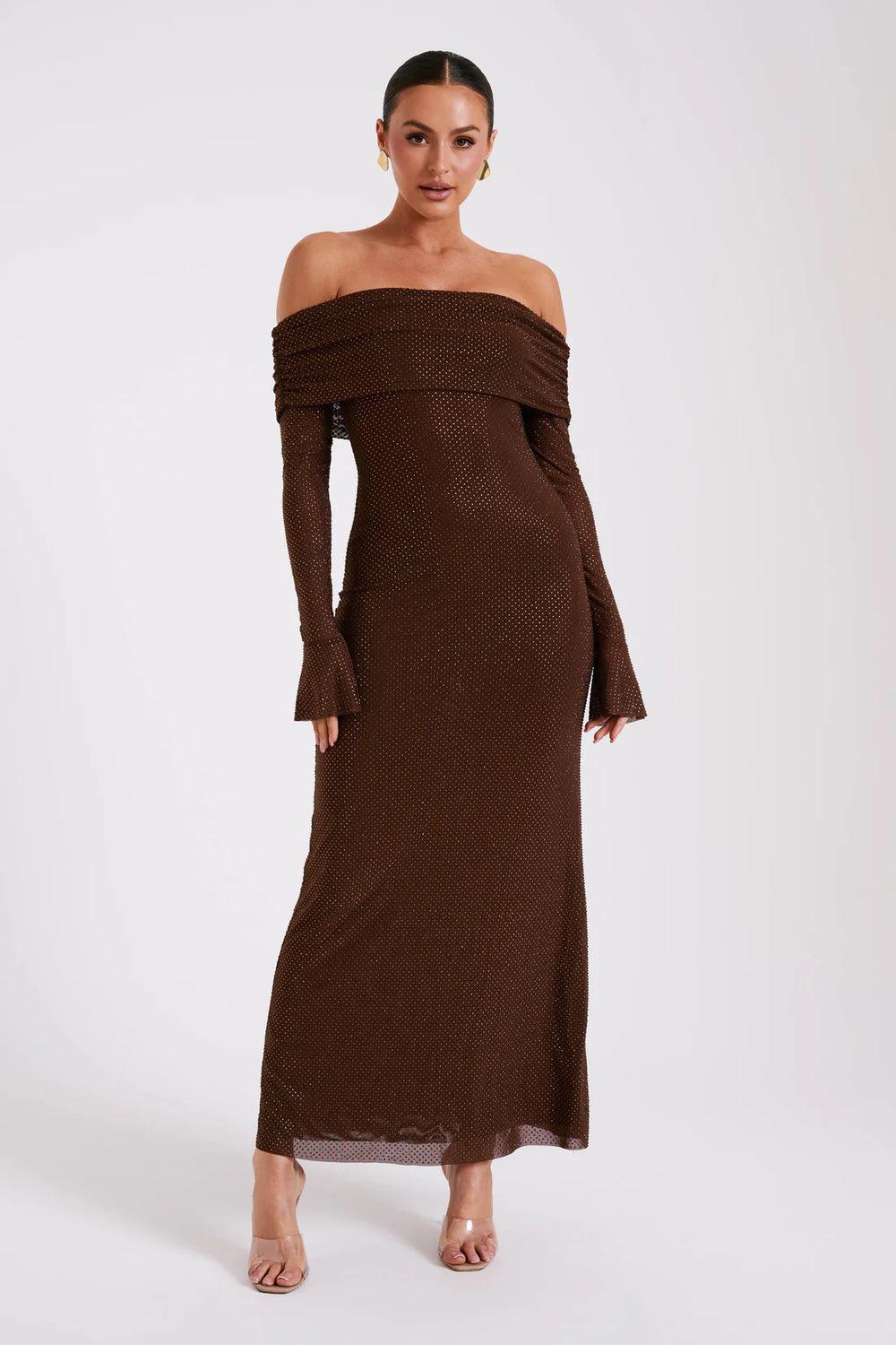 Astella | Women's Sequin Maxi Dress with Long Sleeve