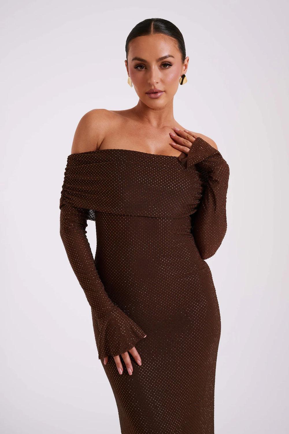 Astella | Women's Sequin Maxi Dress with Long Sleeve