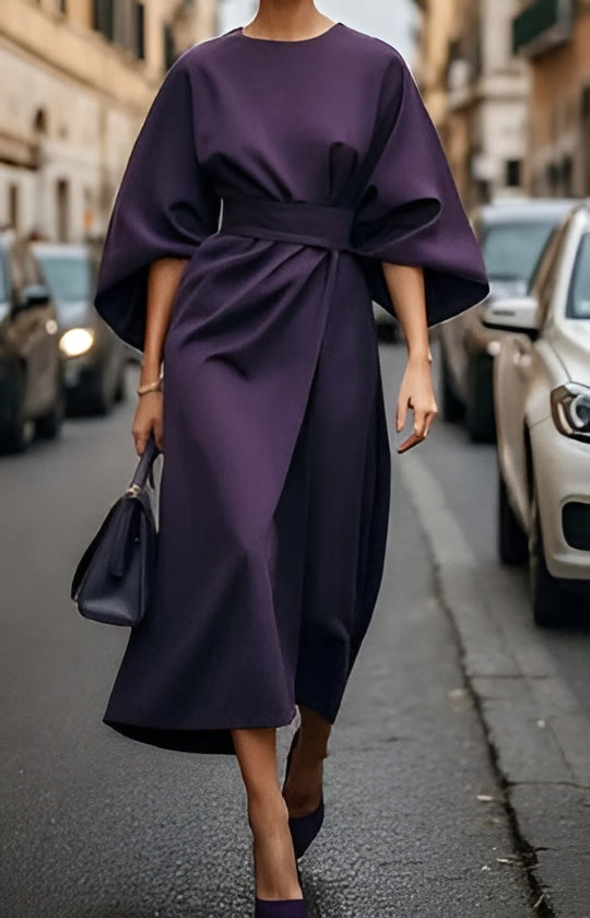 Lissey | Women's Minimalist Belted Luxe Maxi Dress