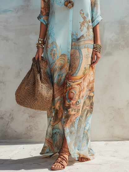 Gloria | Women's Chic Paisley Maxi Dress