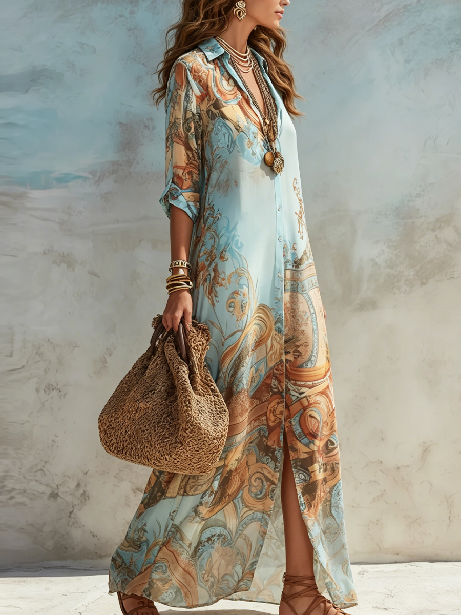 Gloria | Women's Chic Paisley Maxi Dress