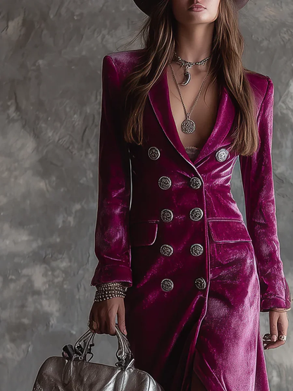Holly | Women's Blazer Maxi Dress with Long Sleeve