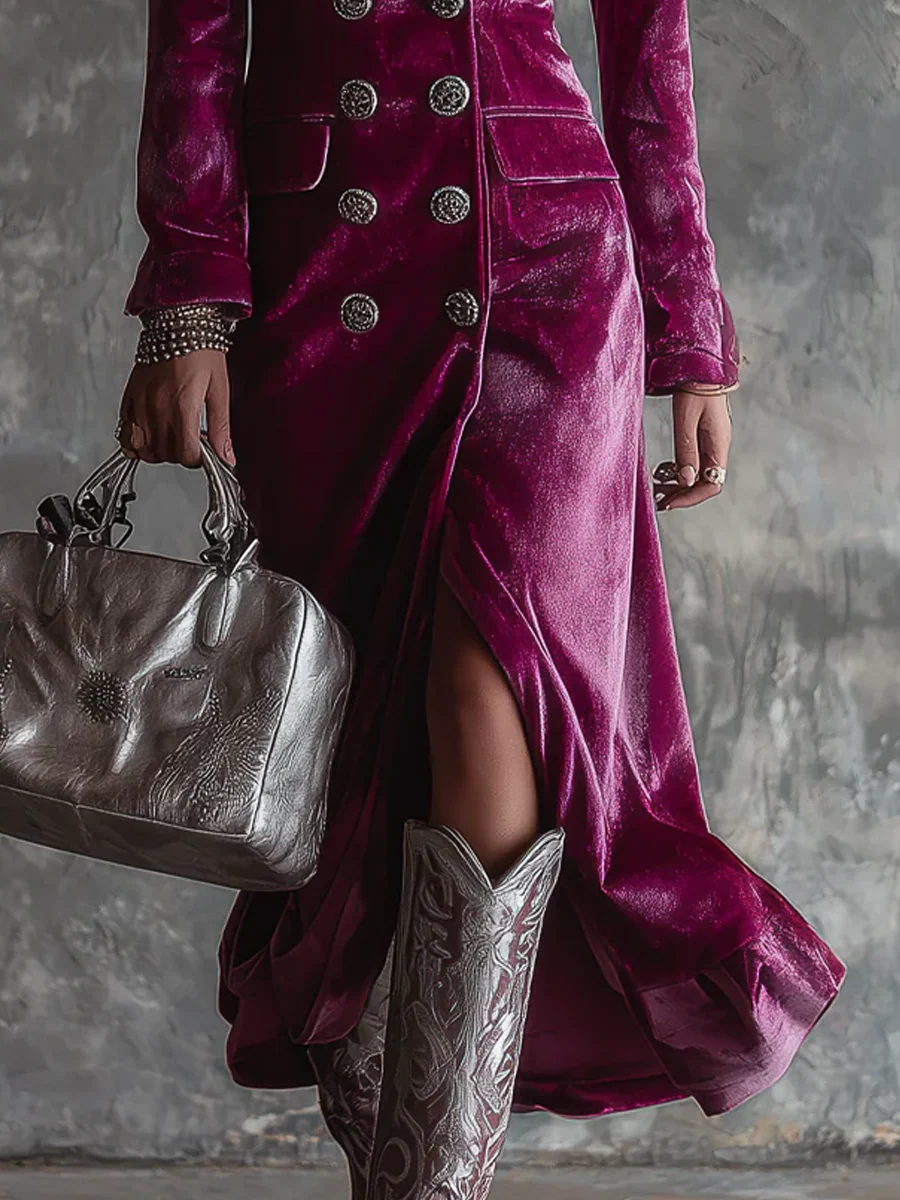 Holly | Women's Blazer Maxi Dress with Long Sleeve