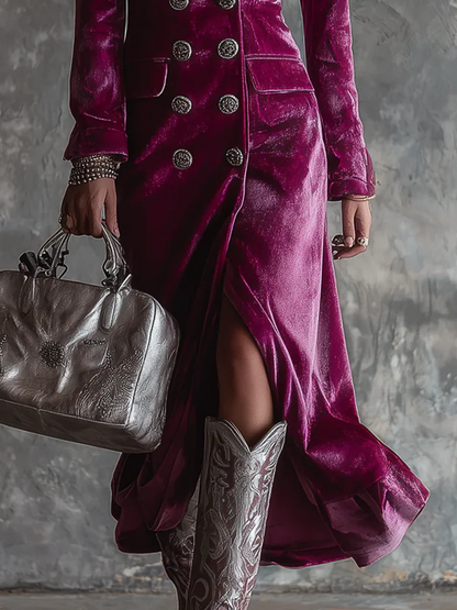 Holly | Women's Blazer Maxi Dress with Long Sleeve