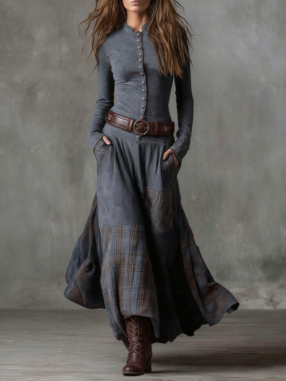 Helena | Women's Belted Maxi Dress with Pockets