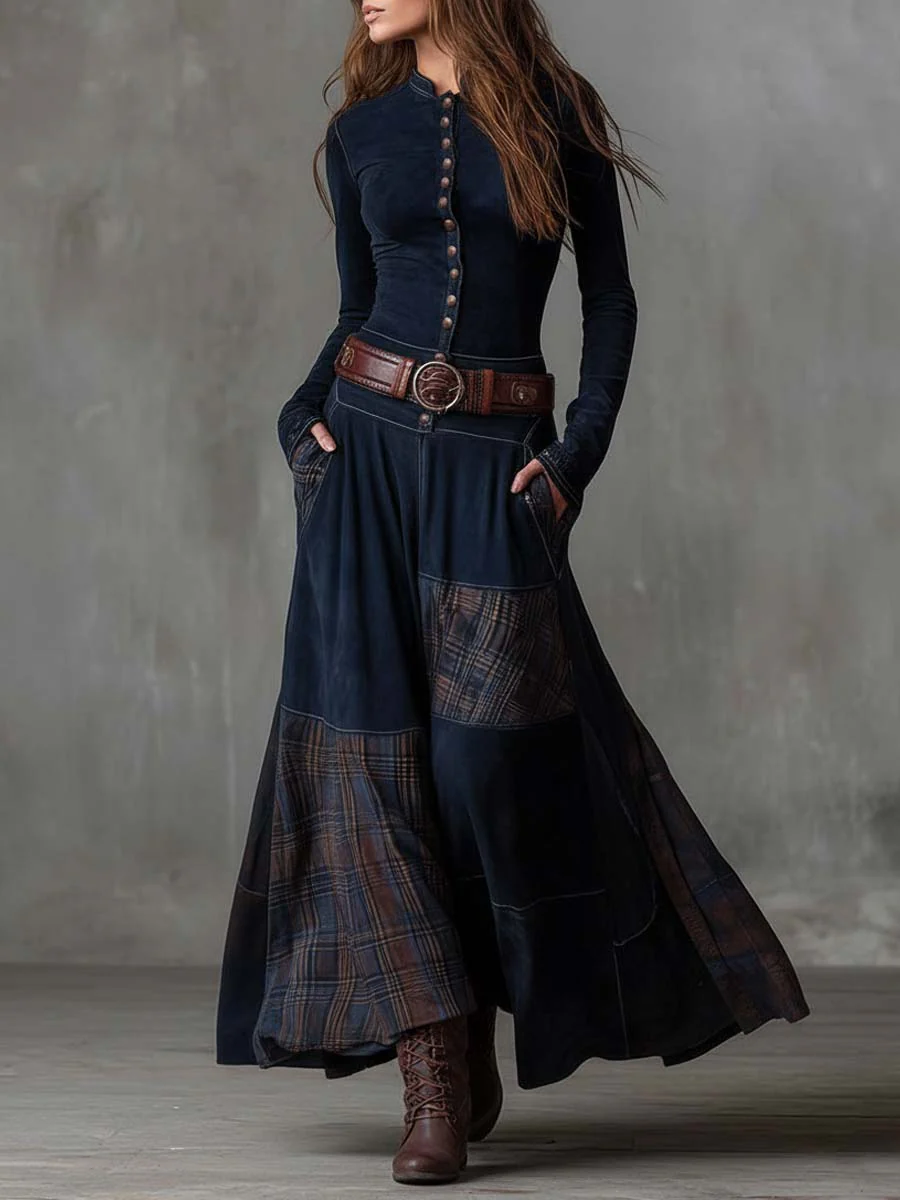 Helena | Women's Belted Maxi Dress with Pockets