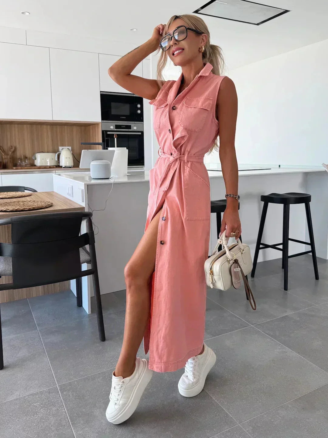 Diane | Women's Denim Maxi Dress