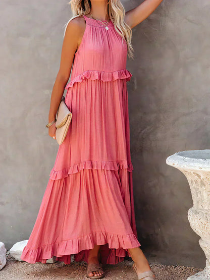 Sarah | Women's Halter Ruffle Maxi Dress (Almost Sold Out)