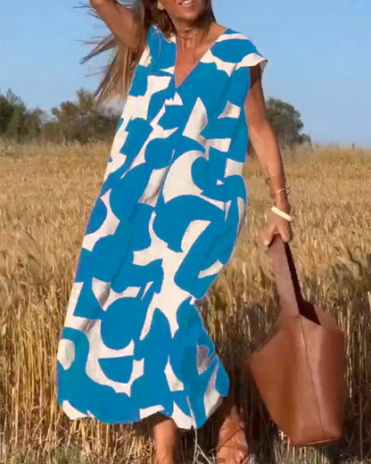 Kendall | Women's Relaxed Abstract Midi Dress
