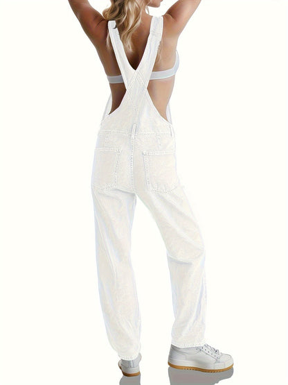 Wendy | Women's Relaxed Trendy Denim Overalls with Pockets