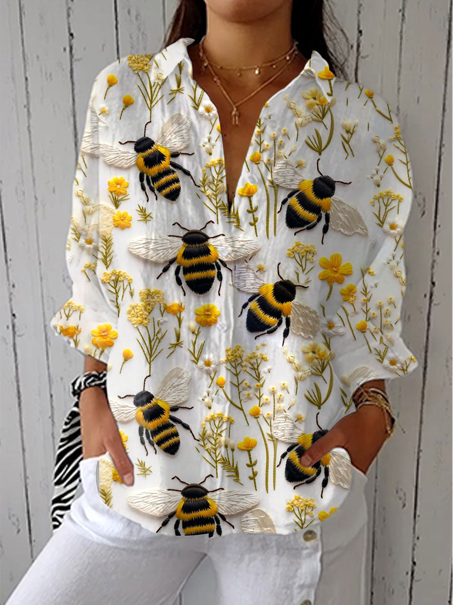 Fiorine | Women's Blouse with Golden Bee