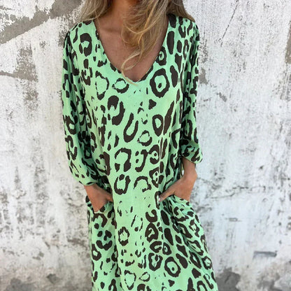 Nala | Women's Safari Chic Leopard Dress with Pockets