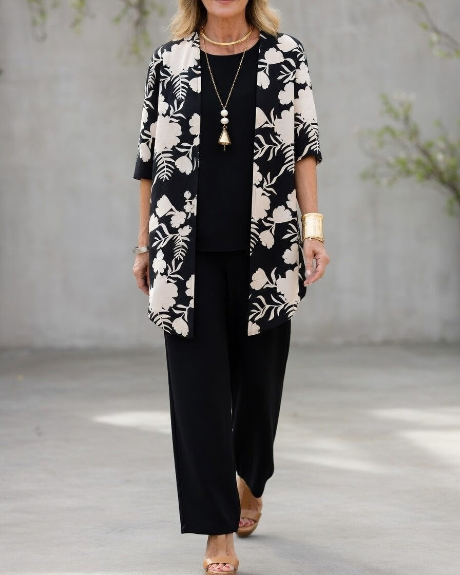 Chic Three-Piece Women's Set with Elegant Flowing Design for Daily Comfort
