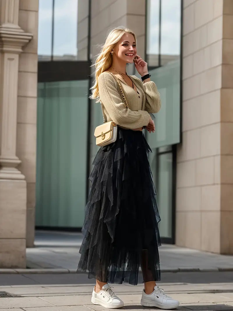 Cecil | Women's Stylish Layered Tutu Skirt