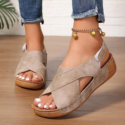 Women's Cushioned Open-Toe Vintage Sandals
